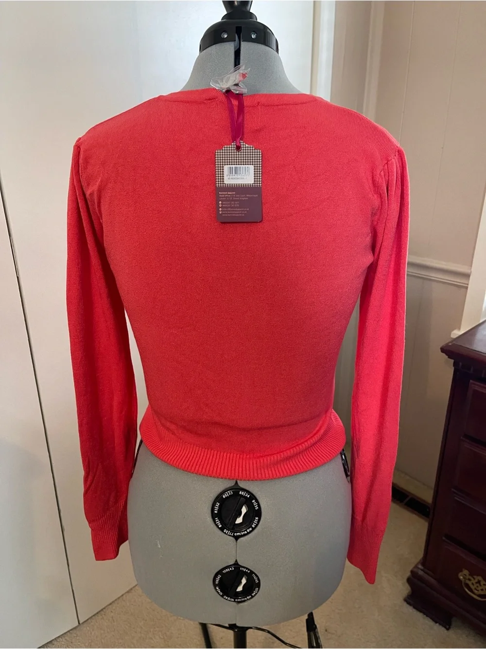 NWT Dancing Days Size L Peach tie front sweater